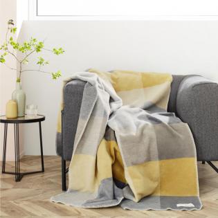 Koc s.Oliver 1526-890 żółto-szary 150x200