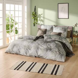 Pościel Estella Delicia 6975/200 mako interlock jersey liście monstery