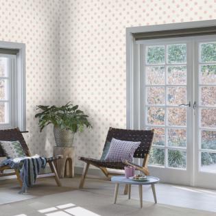 Tapeta ścienna dziecięca Rasch Bambino XIX 252019 różowe kropki na białym tle