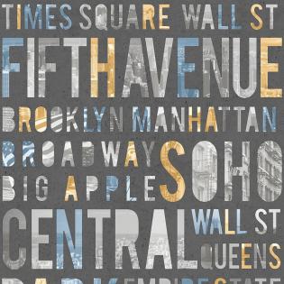 Tapeta Ugepa Loft M50809 napisy na grafitowym tle