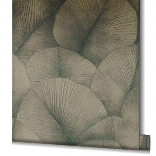 Tapeta Marburg Kumano 34513 zielono-złote liście