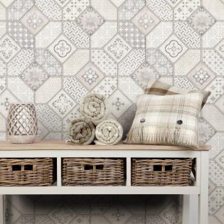 Tapeta Erismann Imitations II 6315-02 kafla mozaika beżowa