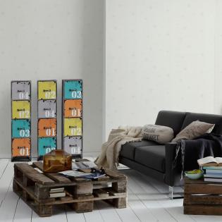 Tapeta ścienna dziecięca AS Creation Day and Night 32440-1 białe gwiazdki święcąca w nocy