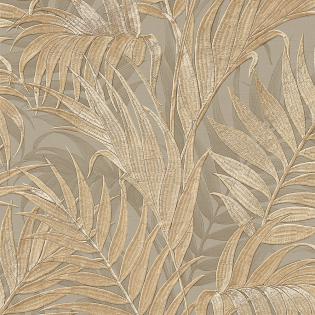 Tapeta Design ID Grace GR322105 liście oliwkowo-beżowe
