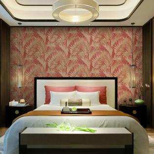 Tapeta Design ID Grace GR322105 liście oliwkowo-beżowe