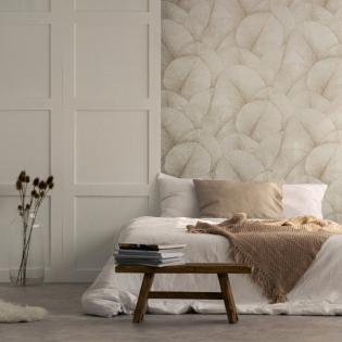 Tapeta Marburg Kumano 34510 liście kremowe