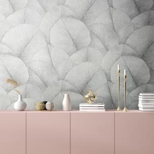 Tapeta Marburg Kumano 34509 liście szare