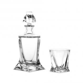 Bohemia Prestige Quadro zestaw do whisky 1 karafka + 6 szklanek