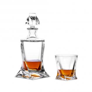 Bohemia Prestige Quadro zestaw do whisky 1 karafka + 6 szklanek