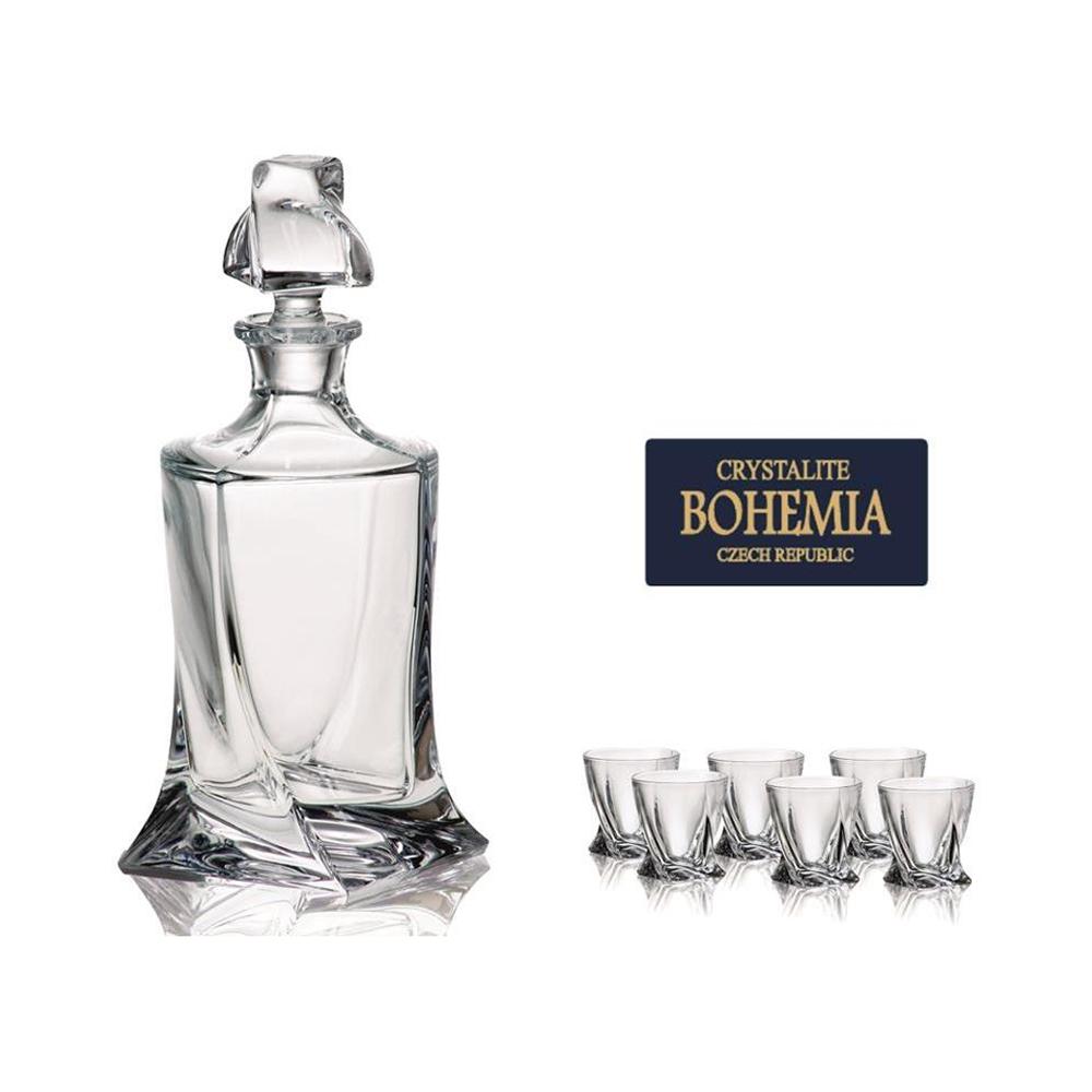 Bohemia Quadro Zestaw do wódki 1 karafka + 6 kieliszków do wódki