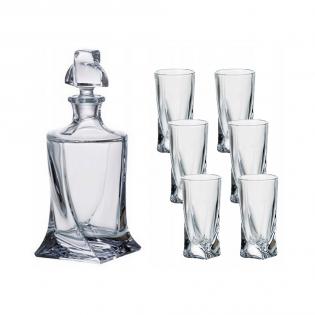 Bohemia Quadro zestaw do likieru/wódki 1 karafka + 6 kieliszków