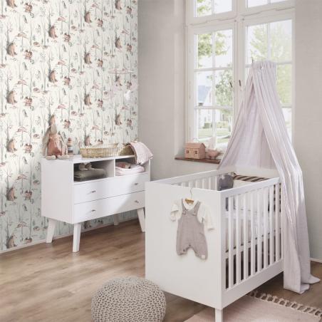 Tapeta ścienna dziecięca Rasch Kids World 300048 leśne zwierzątka na białym tle