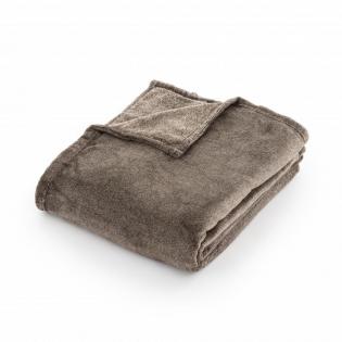 Ciepły Koc marki Bugatti ze wzorem Melange w kolorze brązowym i rozmiarze 160x220