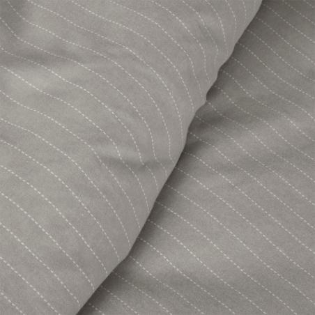 Pościel Eurofirany Esprit 07B flanela bawełniana z nadrukiem w klasyczne prążki szare