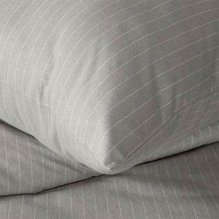 Pościel Eurofirany Esprit 07B flanela bawełniana z nadrukiem w klasyczne prążki szare