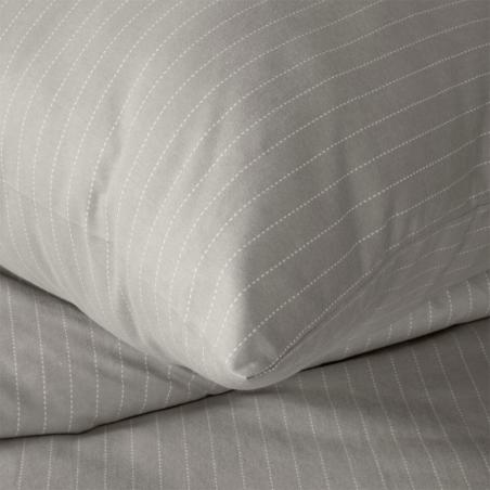 Pościel Eurofirany Esprit 07B flanela bawełniana z nadrukiem w klasyczne prążki szare