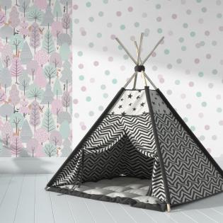 Tapeta Ugepa My Kingdom M51903 kropki różowo-miętowe