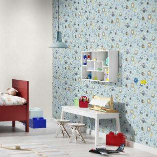 Tapeta ścienna dziecięca Rasch Kids World 300949 niebieski kosmos dla chłopca