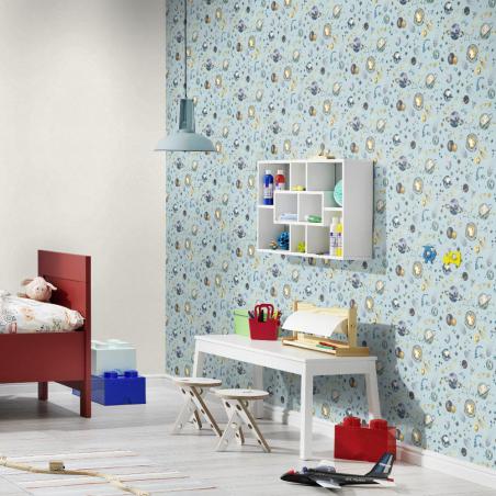 Tapeta ścienna dziecięca Rasch Kids World 300949 niebieski kosmos dla chłopca