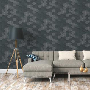 Tapeta AS Creation Pint Walls 38723-3 geometryczna heksagony czarne