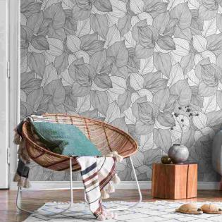 Tapeta Erismann Collage 10381-10 roślinna kremowo-czarna