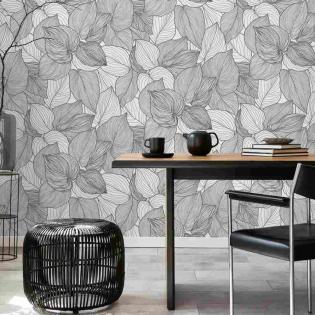 Tapeta Erismann Collage 10381-10 roślinna kremowo-czarna