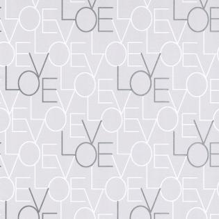 Tapeta ścienna z napisami Love, miłość w kolorze szarym