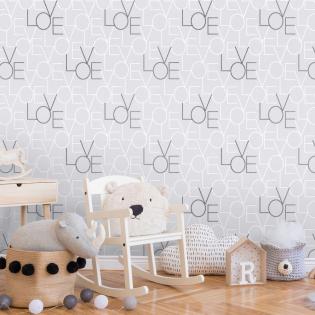 Tapeta Erismann Sweet and Cool 10165-10 z napisami love szara