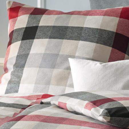 Pościel Flueresse Lech krata 603742/09 flanela krata świąteczna burberry czerwono-beżowa