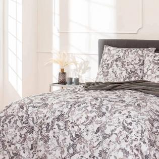 Pościel Estella Imogen 6993/820 mako interlock jersey biało-czarna