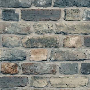 Tapeta Grandeco Wanderlust WL2204 cegła szaro-niebieska