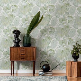 Tapeta AS Creation Famous Garden 39355-4 liście zielone