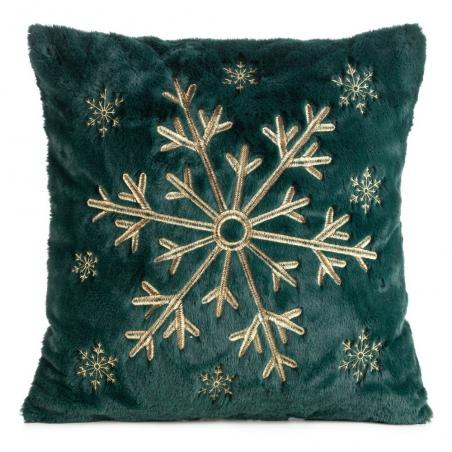 Poszewka świąteczna CHP 35A śnieżynka zielono-złota