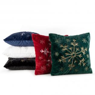 Poszewka świąteczna CHP 35A śnieżynka zielono-złota