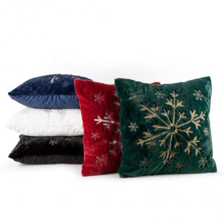 Poszewka świąteczna CHP 35A śnieżynka zielono-złota