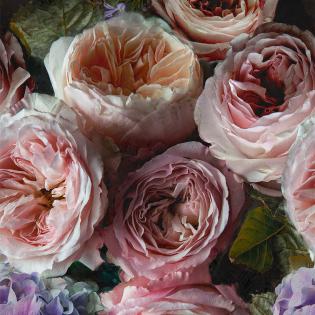 Tapeta mural Grandeco One Roll One Motif A52101 Romantic Flowers duże kwiaty piwonie bzy