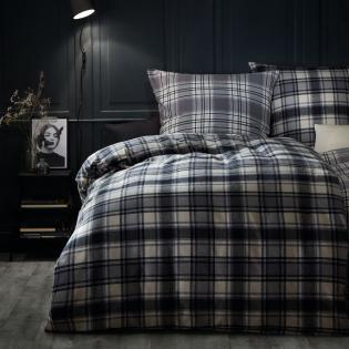 Pościel Flueresse Lech 604264/07 flanela krata grafitowa