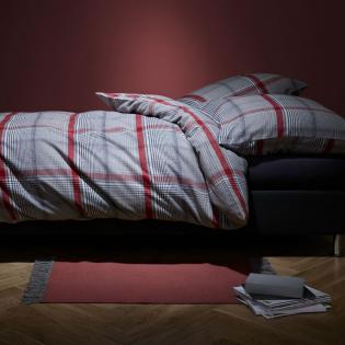 Pościel Flueresse Lech 604385/04 flanela krata bordowo-szara