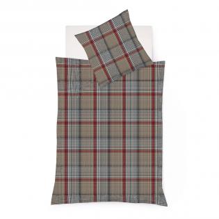 Pościel Flueresse Lech 604385/04 flanela krata bordowo-szara