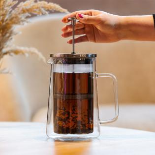 Zaparzacz do herbaty 1000ml Diva Vialli Design srebrny mat