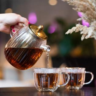 Zaparzacz do herbaty 1000ml Tulip Vialli Design złoty mat