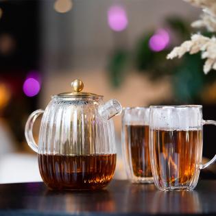 Zaparzacz do herbaty 1000ml Tulip Vialli Design złoty mat