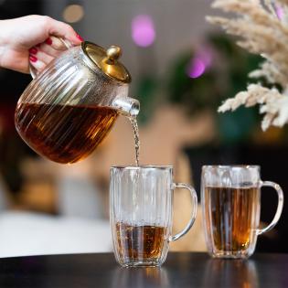 Zaparzacz do herbaty 1000ml Tulip Vialli Design złoty mat