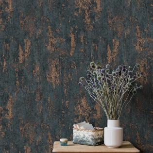 Tapeta Erismann Casual Chic 10273-44 granatowa ze złotymi przecierkami