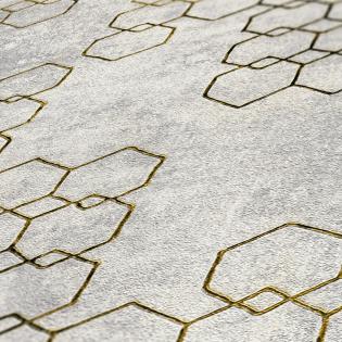 Tapeta AS Creation New Walls 37424-4 złote heksagony na szarym tle