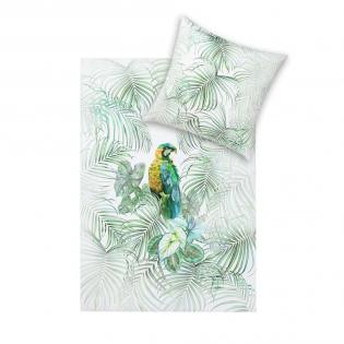 Pościel Estella Lenny 4806/530 mako satyna papuga w liściach