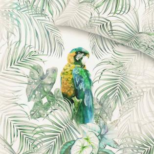 Pościel Estella Lenny 4806/530 mako satyna papuga w liściach