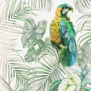 Pościel Estella Lenny 4806/530 mako satyna papuga w liściach