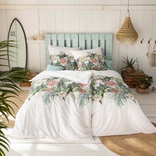 Pościel Estella Laguna 4805/530 mako satyna liście tropikalne