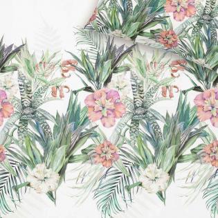 Pościel Estella Laguna 4805/530 mako satyna liście tropikalne